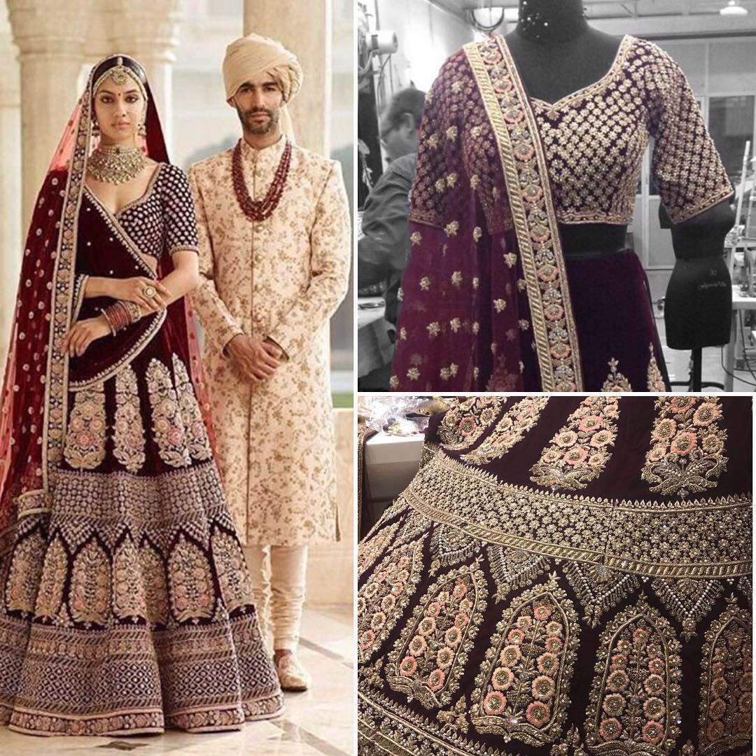 Wedding Wear Hand Work Sabyasachi Lehenga at Rs 2600 in Surat | ID:  22407751155